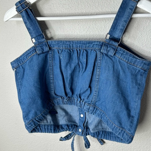 We The Free palm desert denim crop shirt XSmall - Picture 7 of 8